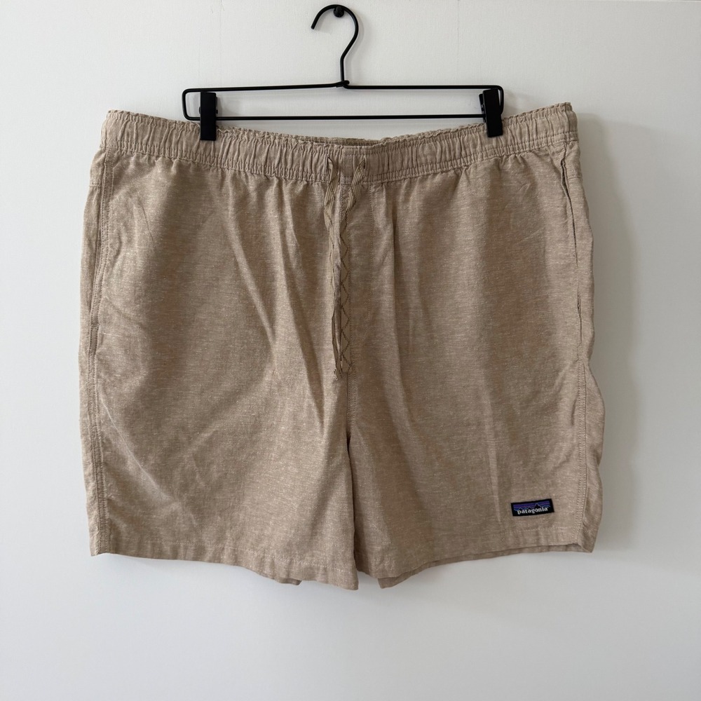 Patagonia Mens XXL Lightweight Hemp Shorts Tan Beige Organic Cotton